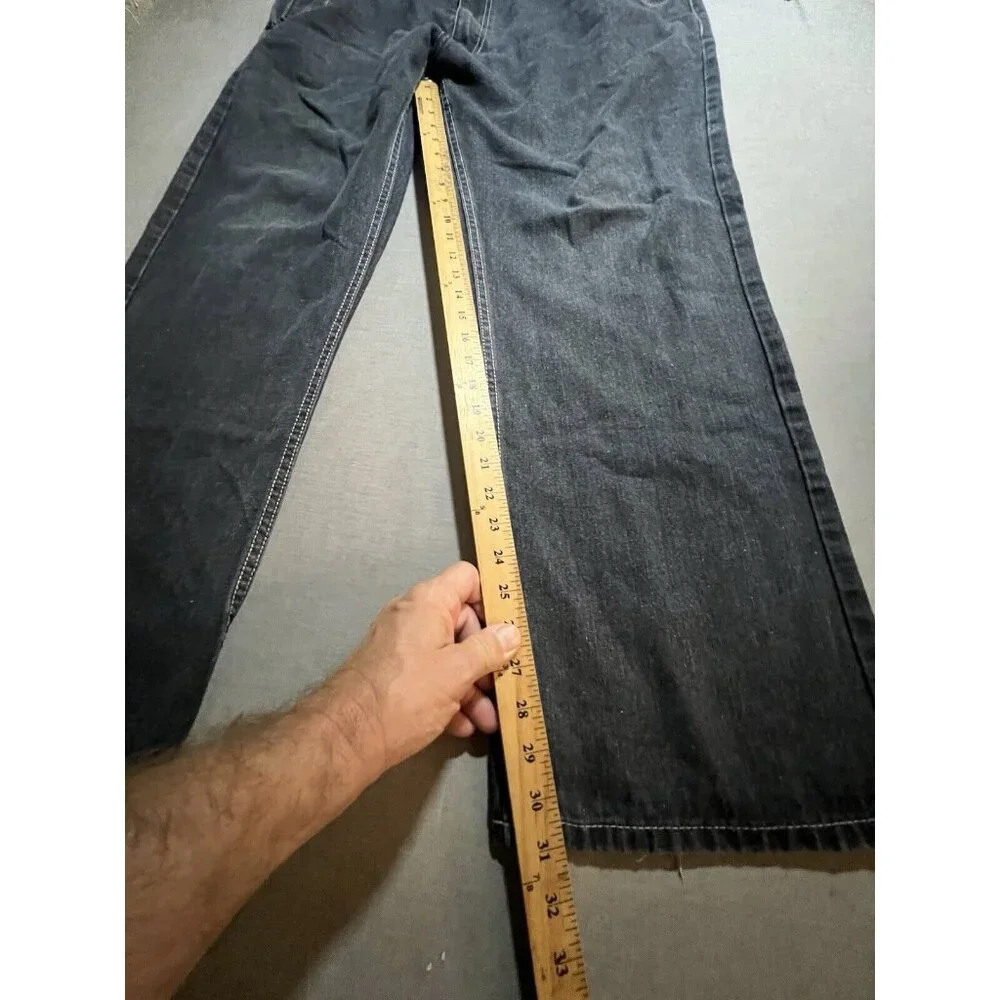 Vintage ENYCE Jeans Mens 42x30 Black Denim Relaxed Straight‎ Hip Hop Culture Y2K